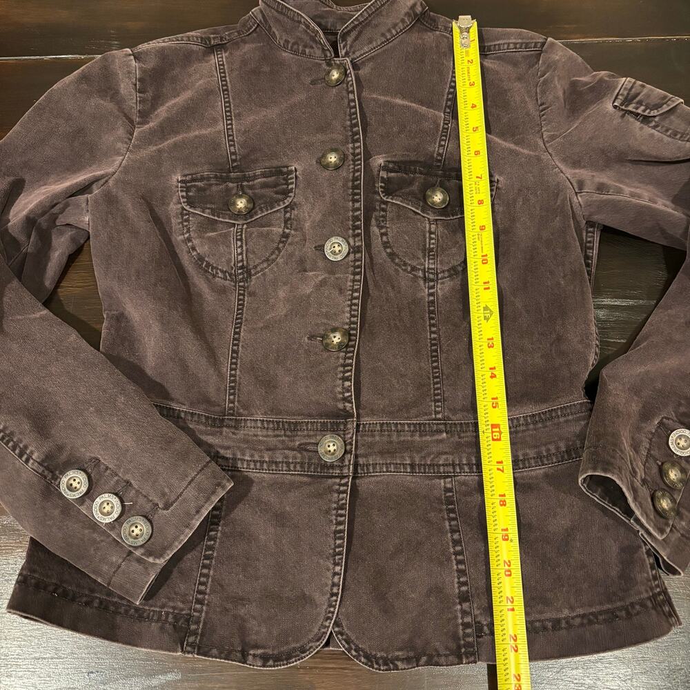 Indigo Palms by Tommy Bahama Gray Wash Denim Y2K Utility Whimsigoth Jacket Sz-M - Picture 6 of 8